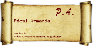 Pécsi Armanda névjegykártya